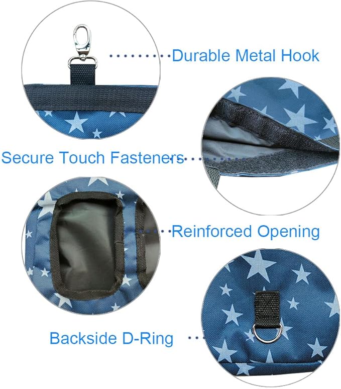 Hanging Hay Feeder Bag for Guinea Pigs, Bunnies, Chinchillas. Stars