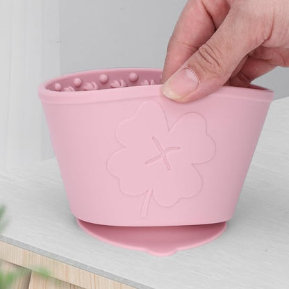 Silicone Lick Bowl for Dogs ，Freeze Bowl for Dogs with Suction Cups for Dog Anxiety Relief,Interactive Dog Puzzle Toy (Pink)