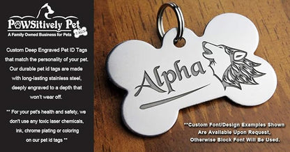 Stainless Steel Custom DEEP Engraved Pet ID Tags Personalized Front/Back Dog Tags for Dogs and Cats - Heart 1-1/8"x1-1/8 (2-Side Engraving)