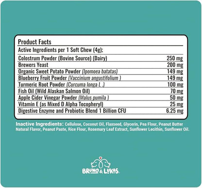 Allergy Relief & Probiotic Chews for Dogs – Immune, Gut & Digestive Health Supplement – Seasonal Allergy, Itching & Yeast Support with Skin & Coat Benefits – Dog Treats with Probiotics (90 Chews)