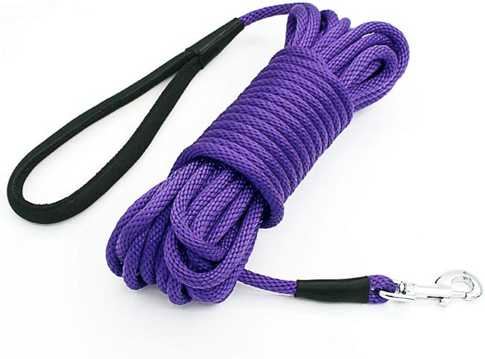 lynxking Check Cord Dog Leash Long Lead Training Tracking Line Comfortable Handle Heavy Duty Puppy Rope 10ft 15ft 30ft 50ft for Small Medium Large Dog