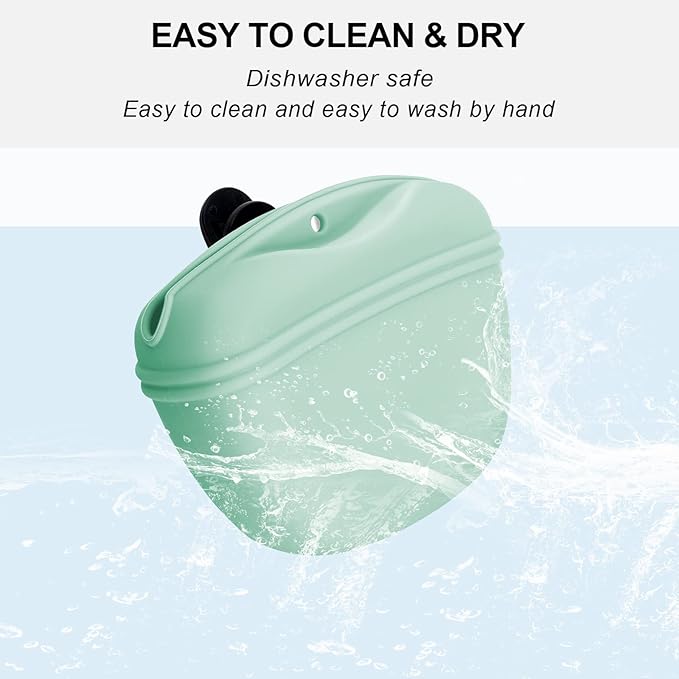 Left&Right Dog Clicker Training Kit,Silicone Dog Training Treat Pouch and Dog Clickers,Dog Treat Bag with Clicker Training for Dogs,Pet Treat Bag with Magnetic Buckle Closing and Waist Clip,Egg Green