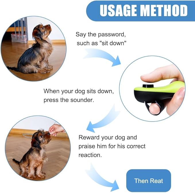 DONGKER Dog Training Clicker,Buckle Ring Design Dog Clicker with Wrist Strap & Big Button for Cats Birds Puppy Dog Horse