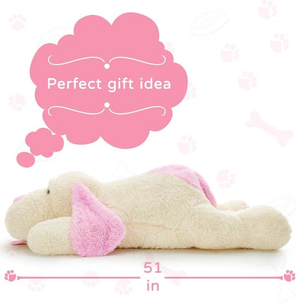 MaoGoLan 52 inches Giant Stuffed Puppy Dog Animal,Ultra Soft Large Dog Plush Soft Plush Dog Pillow Toy for Girls,Kids,Puppy Lover