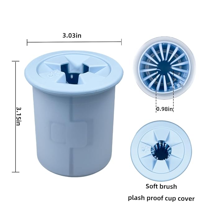 Dog Paw Cleaner Cup Dog Paw Foot Cleaner Paw Washer Portable Foot Cleaner Cup for Pet Cat-Small Blue