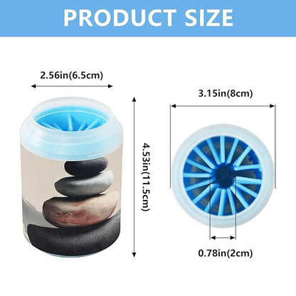 Dog Paw Cleaner Washer Cup Stones Print for Muddy Pet Foot 1 Pack