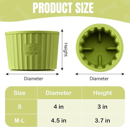 Dog Lick Bowl, Anxiety Relief Dog Licking Mat Freezer Treat Dispenser, Non-Slip Anti-Choking Silicone Slow Feeder Lick Bowl for Small Medium & Large Breed Dogs, BPA Free(Green,M-L)