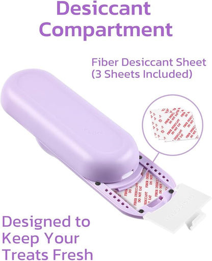 Dog Treat Pouch & Clicker Dog Trainer, Puppy Essentials Dual Use 2 in 1 Dog Clicker for Training - Durable, Light (2.36 oz), Easy to Clean & Handle, Innovative Design, Purple - Click Design