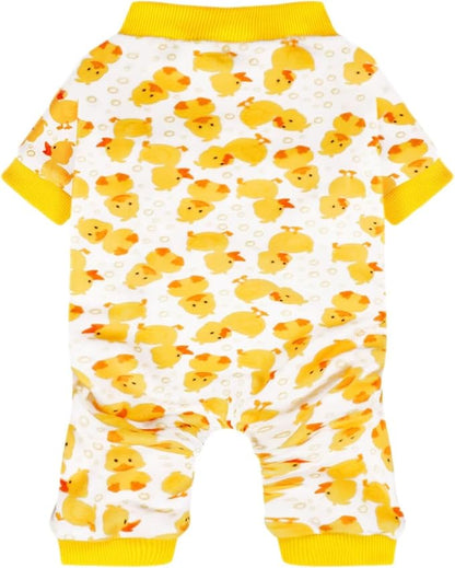 Paiaite Dog Pajamas Onesie: Comfortable Four-Legged Apparel for Small, Medium, & Large Dogs, Polyester Material for Comfort, Wrinkle Resistance, Moisture Wicking, Stretchiness Cartoon Duck XS