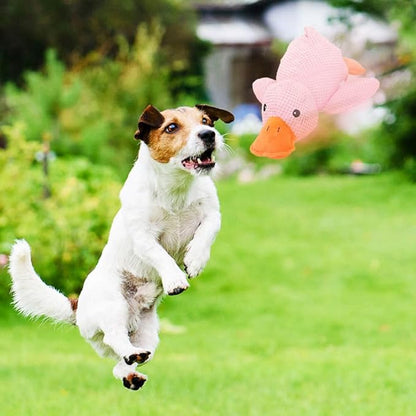 2025 New Calming Duck for Dogs, Quack-Quack Duck Dog Toy with Soft Squeaker, Durable Yellow Stuffed Dog Toy, Indoor Puppy Chewers (Pink)