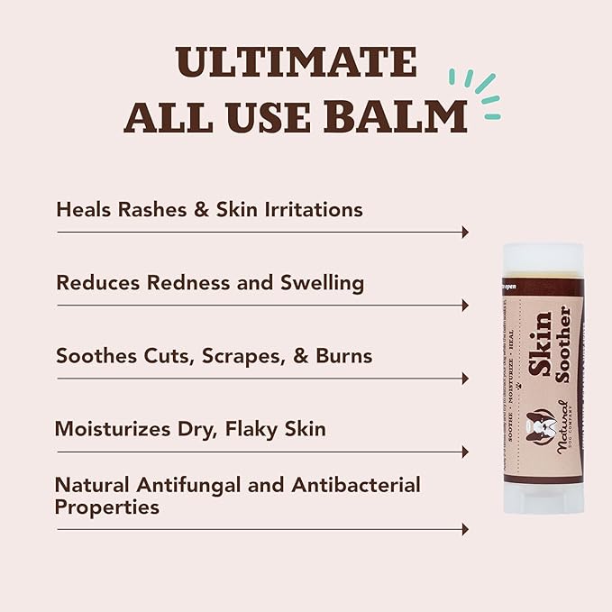 Natural Dog Company Skin Soother Travel Stick 4 Pack – Four 0.15 oz Pocket-Size Dog Skin Balms with Coconut Oil, Cocoa Butter, Calendula & Vitamin E – Helps Soothe Hot Spots, Redness & Irritated Skin