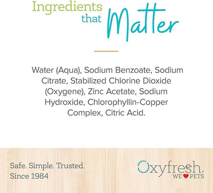 Oxyfresh Premium Pet Dental Care Solution Pet Water Additive: Best Way to Eliminate Bad Dog Breath and Cat Bad Breath - Fights Tartar & Plaque - So Easy, Just Add to Water! Vet Recommended 2 Pack