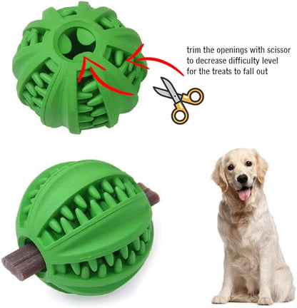 Dog Ball Toy - Interactive Dog Enrichment, Mental Stimulation Treat Embedding Rubber Ball Reduce Boredom (3 inches)