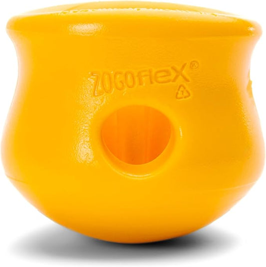 WEST PAW Toppl Durable Dog Treat Puzzle Toy for Small to Medium Dogs- Engaging Interactive Chew Toy for Mental Stimulation, Slow Feeding- Quarter Cup Capacity - Sunflower Yellow, Small