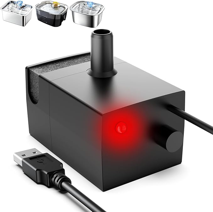 Dog Water Fountain Pump Replacement – Compatible with Stainless Steel Pet Water Fountain for Large Dogs, Quiet & Safe Replacement Pump for D2223 D2341 D2322 D2419 Models