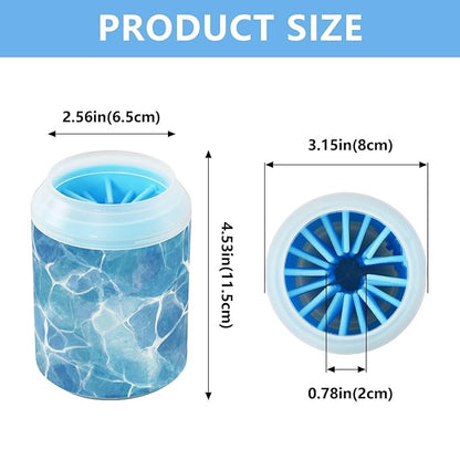 Dog Paw Cleaner Mudbuster Dog Foot Washer for Small Medium Large Dogs Cats Premium Pet Supplies Summer Blue Pool Ripples