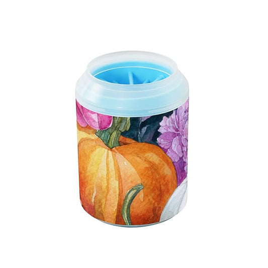 Dog Paw Cleaner Mudbuster Dog Foot Washer for Small Medium Large Dogs Cats Premium Pet Supplies Thanksgiving Pumpkins Flowers Colorful