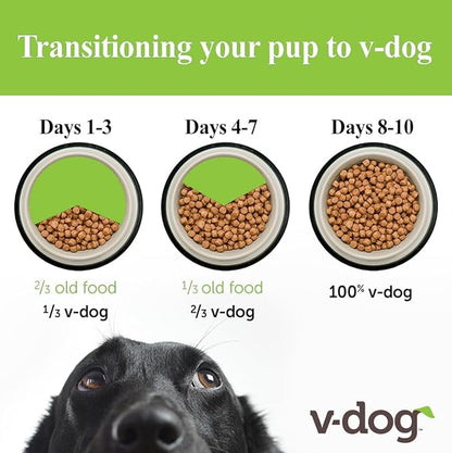 V-dog Vegan Mini Kibble Dry Dog Food (4.5 LB) Small Breed Dogs | Plant-Based Protein with Added Taurine for Sensitive Stomach and Skin | All Natural Made in US