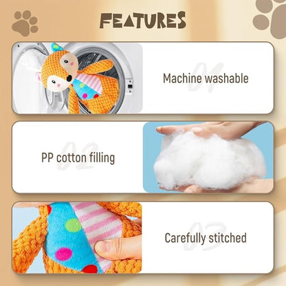 Indestructible Dog Toy, 2026 New Durable Squeak Dog Toys Stuffed Plush, Dog Toy with Squeaker, Squeaky Chew Toy for Small Medium Large Dogs Puppy Teething Toys (Little Elephant)