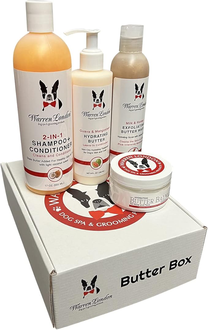Warren London Dog Products Gift Boxes | Pet Presents Containing Multiple Luxury Spa Products | Birthday Box for Dog | New Puppy Present Gift Idea | Butter Box