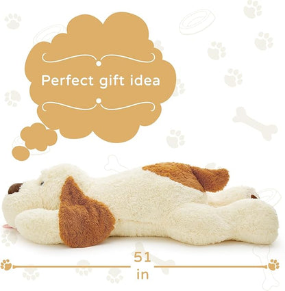 MaoGoLan 52 inches Giant Stuffed Puppy Dog Animal,Ultra Soft Large Plush Soft Plush Dog Body Pillow Toy for Girls,Kids,Puppy Lover
