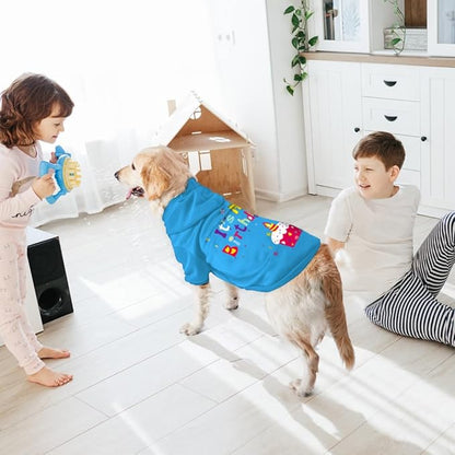 GreenJoy Dog Sweater Dog Hoodie Cold Weather Coat Hooded Sweatshirt for Puppies,Cats, Small Medium Large Dogs (Blue(It's My Birthday), X-Small)