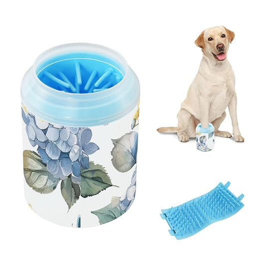 Dog Paw Cleaner Mudbuster Dog Foot Washer for Small Medium Large Dogs Cats Premium Pet Supplies Blue Hydrangea Butterfly