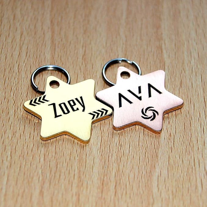 MYXGY Stainless Steel Pet ID Tag, Personalized Dog Name Tags, Customized Cat Tags, Deep Laser Engraving, Optional Engraved on Both Sides, Various Design Options