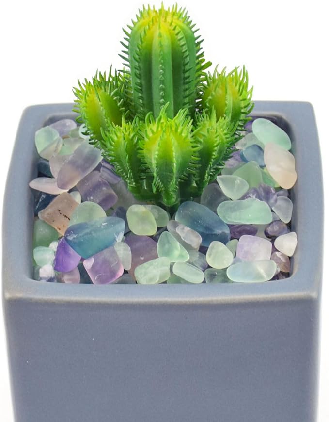 WAYBER Decorative Crystal Pebbles, 2 Lbs/920g (Fill 1.8 Cups) Natural Quartz Stones Aquarium Gravel Sea Glass Rock Sand for Vase Fillers/Fish Turtle Tank/Succulent Plants Decoration