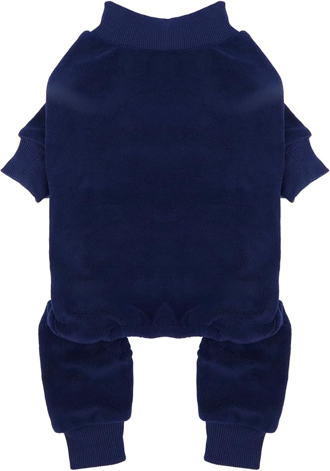 Dog Pajamas Winter Fleece Sweaters Warm Onesie for Large Dogs Pjs Boy Soft Cozy Cold Weather Pet Jumpsuit for Sensitive Skin Warm Sleep Jammies, Blue XXL