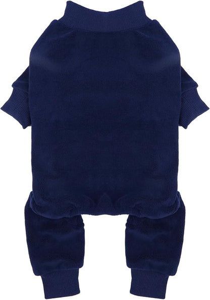 Dog Pajamas Winter Fleece Sweaters Warm Onesie for Large Dogs Pjs Boy Soft Cozy Cold Weather Pet Jumpsuit for Sensitive Skin Warm Sleep Jammies, Blue XXL