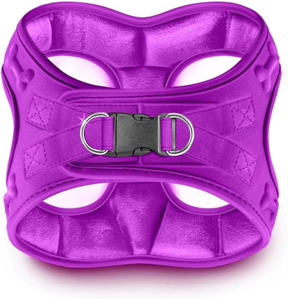 Comfort fit Step-in Dog & Puppy Harness - Comfortable All Weather Dog Vest Harness: Adjustable, Soft Padded, Easy to Put-on for Small, Medium-Sized Dogs (Velvet Plush)