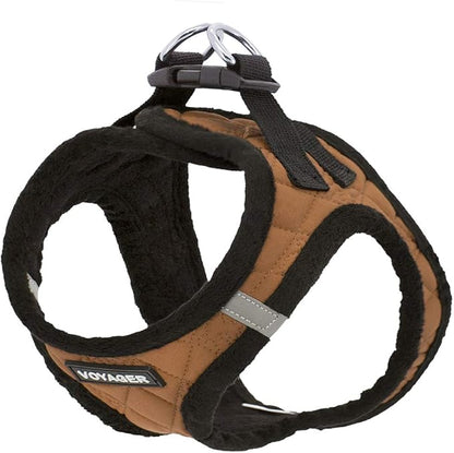 Best Pet Supplies - All Weather Mesh/Plush, Reflective, No Pull Harness for Small, Medium Dogs, Cats - Secure with Hook & Loop Fastener, Buckle, Double D-Rings - Beige Plush, XS