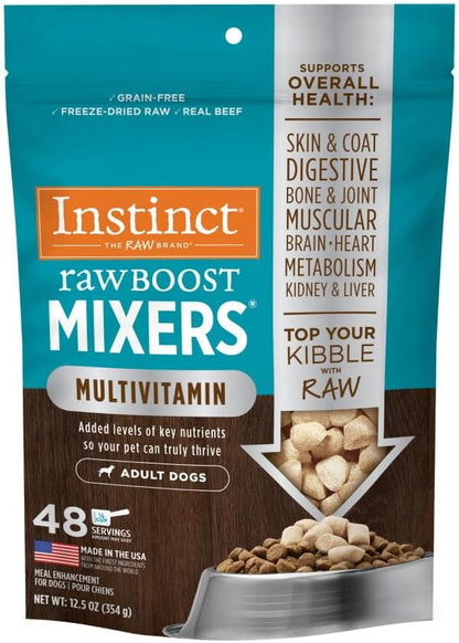 Instinct Raw Boost Mixers Multivitamin for Adult Dogs Freeze-Dried Food Topper, 12.5 oz. Bag