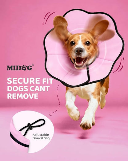 MIDOG Dog Cone Collar After Surgery, Soft Dog Cone Alternative to Stop Licking,Adjustable Elizabethan Recovery Cones for Small to Large Sized Dogs