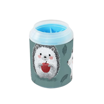 Dog Paw Cleaner Mudbuster Dog Foot Washer for Small Medium Large Dogs Cats Premium Pet Supplies Light Green Hedgehogs and Apples
