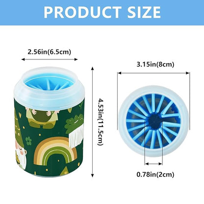 Dog Paw Cleaner Mudbuster Dog Foot Washer for Small Medium Large Dogs Cats Premium Pet Supplies Green Dwarf Old Man and Clover Rainbow St