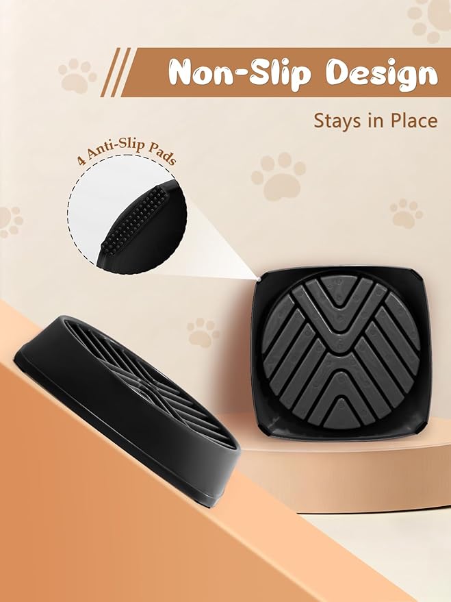 KASBAH Slow Feeder Dog Bowls Large Breed, Holds 5 Cups Wet or Dry Food for Large and Medium Dogs,Puzzle Maze for Fast Eaters,Square Base,Non-Slip, Made Without BPA,Helps Prevent Bloat & Aid Digestion