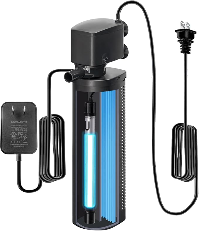 TARARIUM 600GPH Cold Plunge Small Pool Filter with 24V DC Powerful Pump for or Up to 1000 Gal Cloudy Water Cleaner