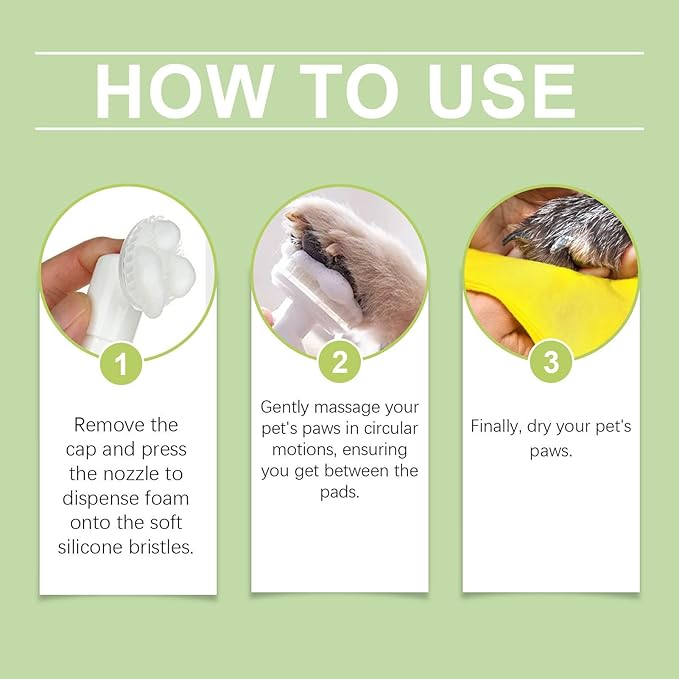 Paw Cleaner - Dog Muddy Feet Grooming Washer, 100ml Silicone Brush Cleaning Supply | Sturdy & Easy-to-Use, Ideal for Puppies Kittens Small Medium Large Breed Travel Walking Bath, 7.09x2.05 Inches