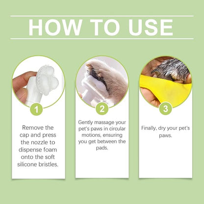 Paw Cleaner - Dog Muddy Feet Grooming Washer, 100ml Silicone Brush Cleaning Supply | Sturdy & Easy-to-Use, Ideal for Puppies Kittens Small Medium Large Breed Travel Walking Bath, 7.09x2.05 Inches