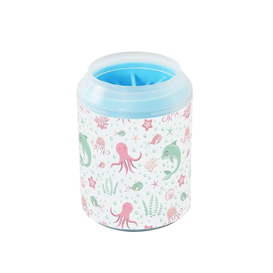 Dog Paw Cleaner Cups for Dogs Pets Foot Washer Paw Scrubber for Medium Small Cats Dogs Cleaning Cup Sea Animals Octopus Dolphin