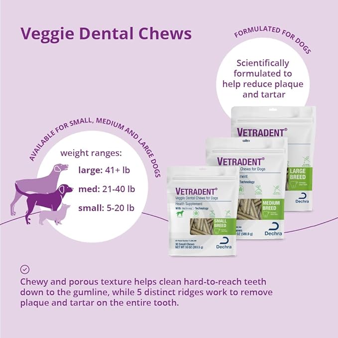 Vetradent® Veggie Dental Chews for Large Dogs