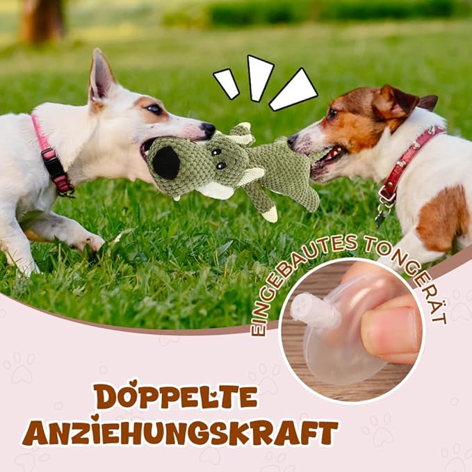 2026 New Dog Toys,Indestructible Plush Dogs Toy for Aggressive Chewers,Squeaky Durable Chew Toy for Indoor Pups Teething, Stuffed Toys for Small Medium Large Dogs (A-Grey)