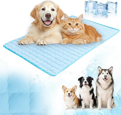 Dog Cooling Mat, 2025 New Cooling Mat for Dogs, Durable Pet Cool Mat Gel Self Dog Cool Pad, Cool Mat for Dogs Cats in Hot Summer (XL,Bule)