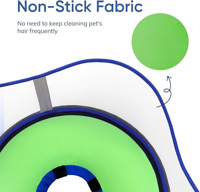 Supet Raised Inflatable Dog Cone Collar to Stop Licking, Soft Dog Cone Alternative for Small Medium Large Dogs, Doggie Donut Collar After Surgery