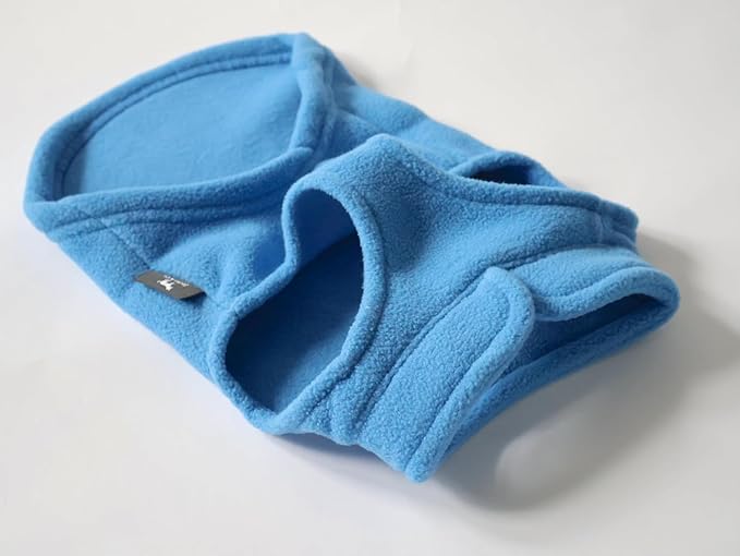 JACKO & CO - Fleece Vest Dog Sweater with Leash Ring - Soft, Warm & Lightweight Pullover Coat for Small & Medium Dogs, Puppies & Cats - Cozy Fall/Winter/Spring Pet Jacket (Blue, Small 4-6lbs)