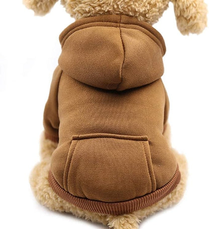 Idepet Pet Dog Hoodies Dog Clothes for Small Dogs Vest Chihuahua Clothes Warm Coat Jacket Autumn Puppy Outfits Cats Dogs Clothing(S, Coffee)
