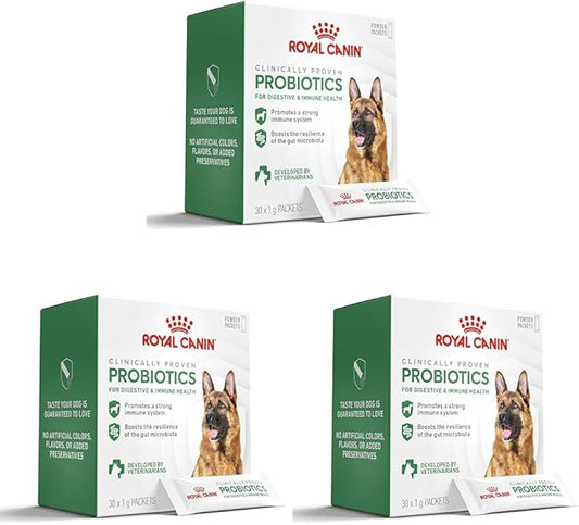 Royal Canin Probiotics for Dogs Digestive and Immune Health Powder Supplement for Dogs of All Ages, 30 Count (Pack of 3)