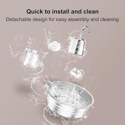 Cat Water Fountain Stainless Steel - 135OZ / 4L Large Capacity Pet Water Fountain for Cats Indoor - Ultra-Quiet Pump for Cats, Dogs Water Bowl Dispenser - Pets Feeding & Watering Supplies